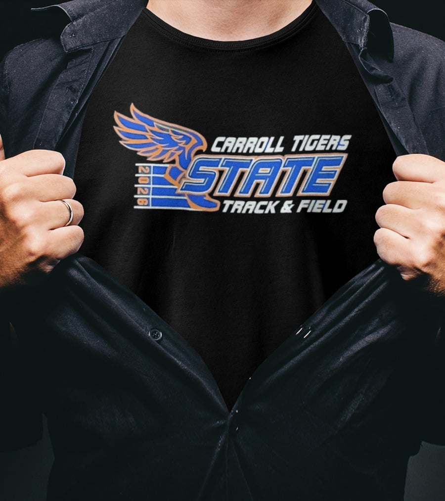 Carroll Tigers 2026 State Track And Field Winged Foot T-Shirt