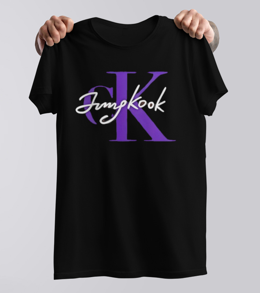 CK Jung Kook Purple Initials And Signature T-Shirt