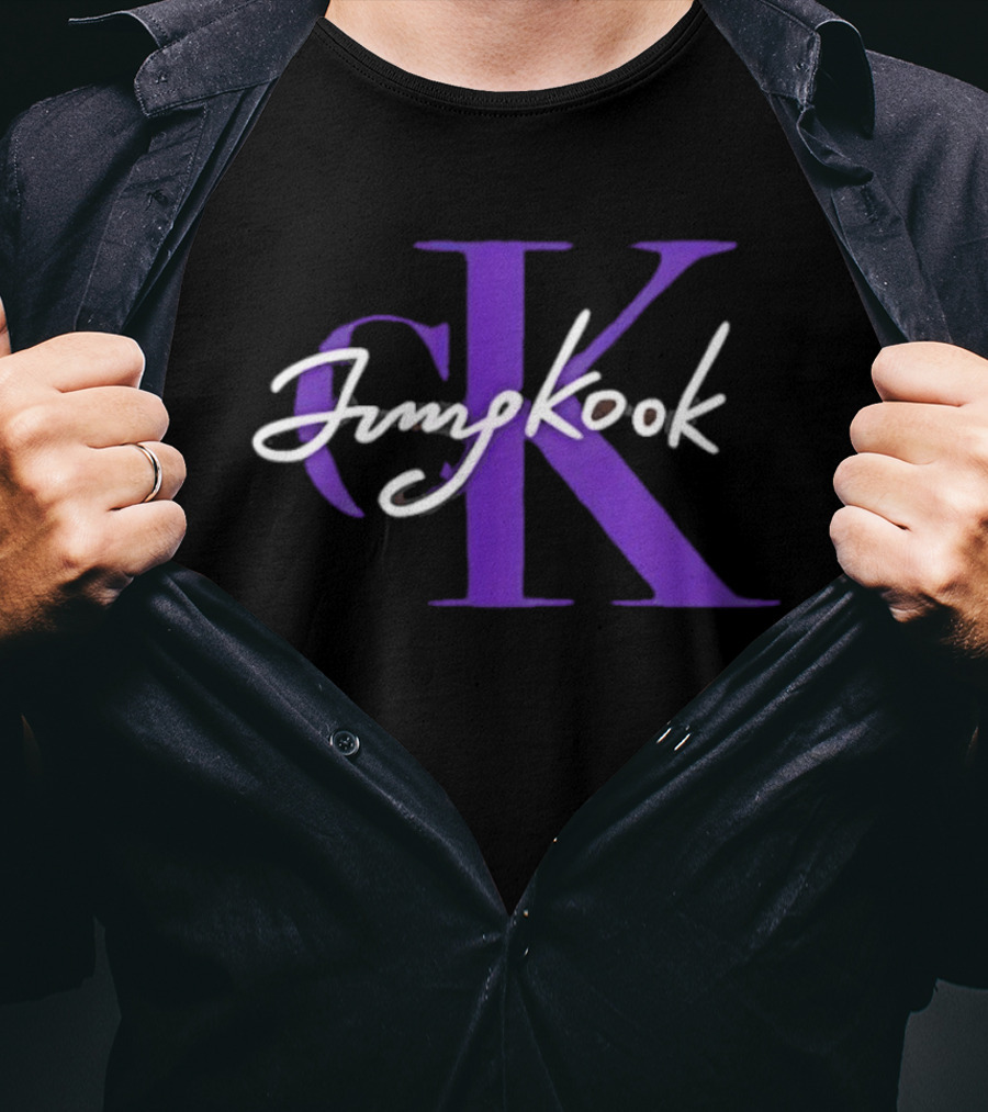 CK Jung Kook Purple Initials And Signature T-Shirt