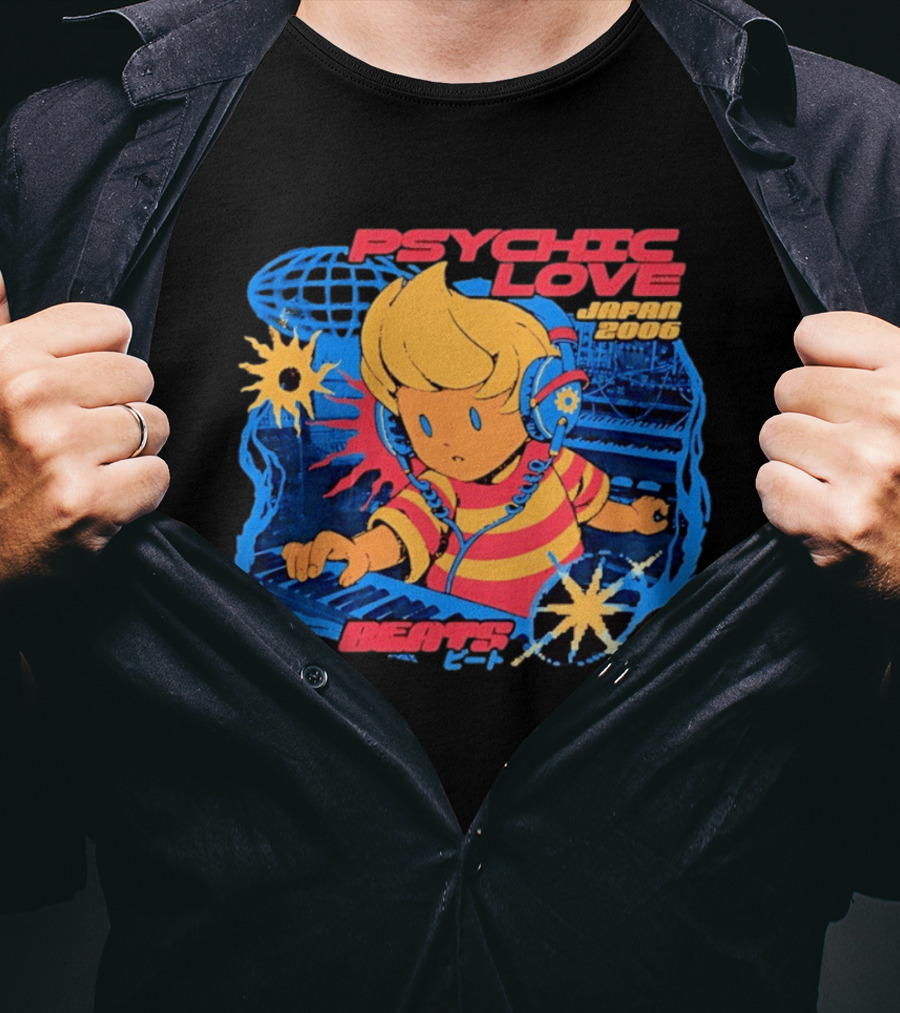 Psychic Love Japan 2006 Beats Retro Gaming Vibe T-Shirt