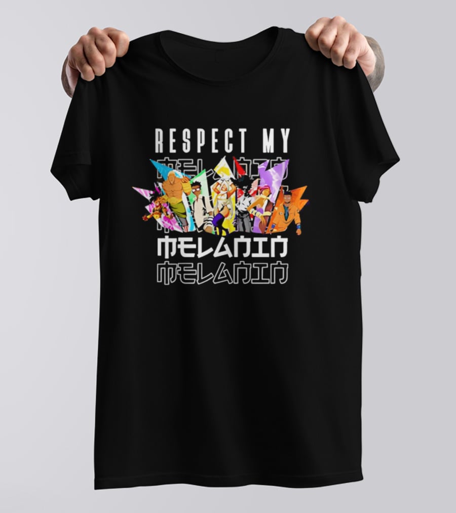 Respect My Melanin Anime Diverse Characters Ensemble T-Shirt