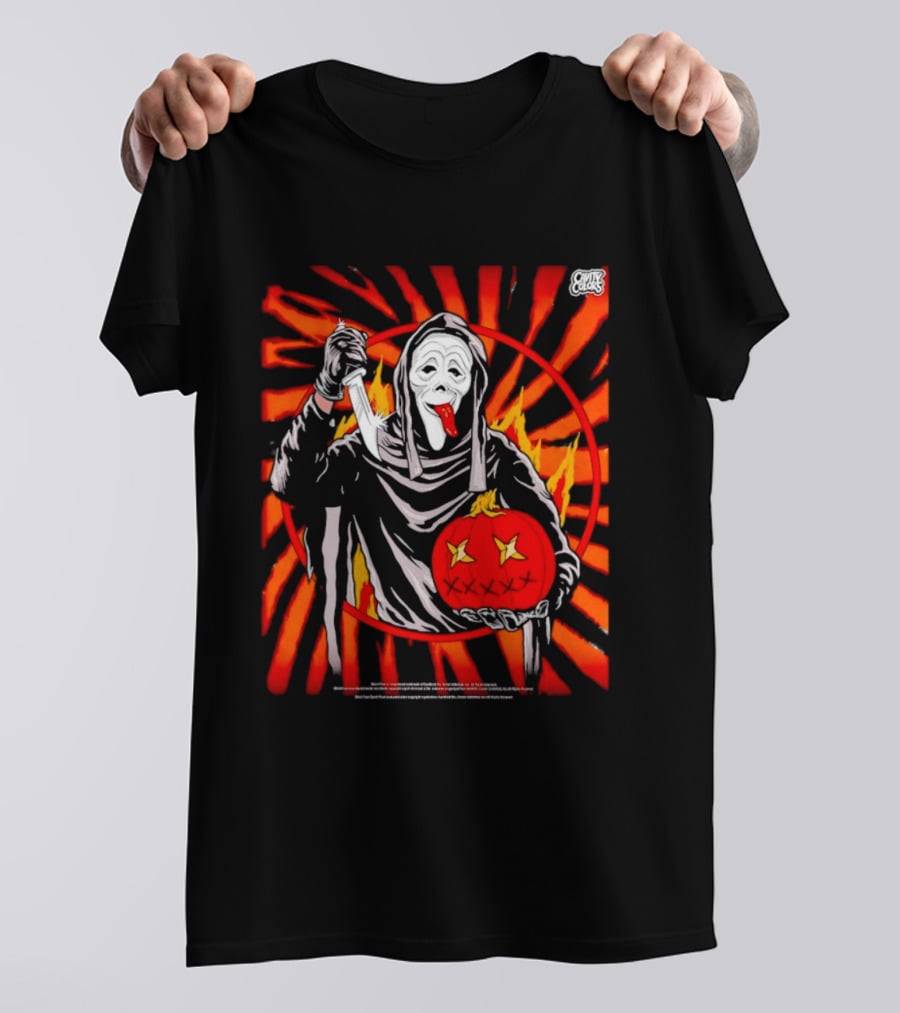 Ghost Face Creepy Carver Halloween Spoof T-Shirt