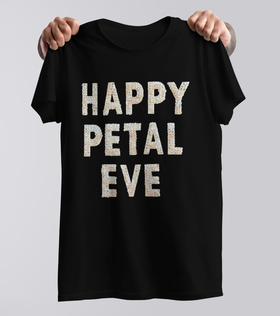 HAPPY PETAL EVE Rhinestone Lettering T-Shirt