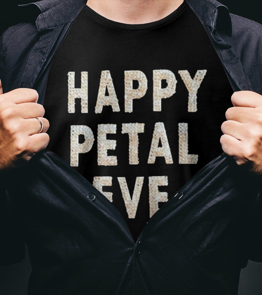 HAPPY PETAL EVE Rhinestone Lettering T-Shirt