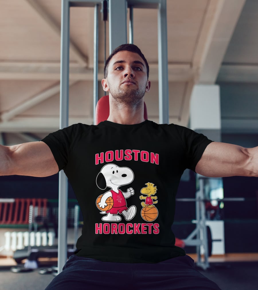 Snoopy Woodstock Houston Rockets Basketball Team T-Shirt