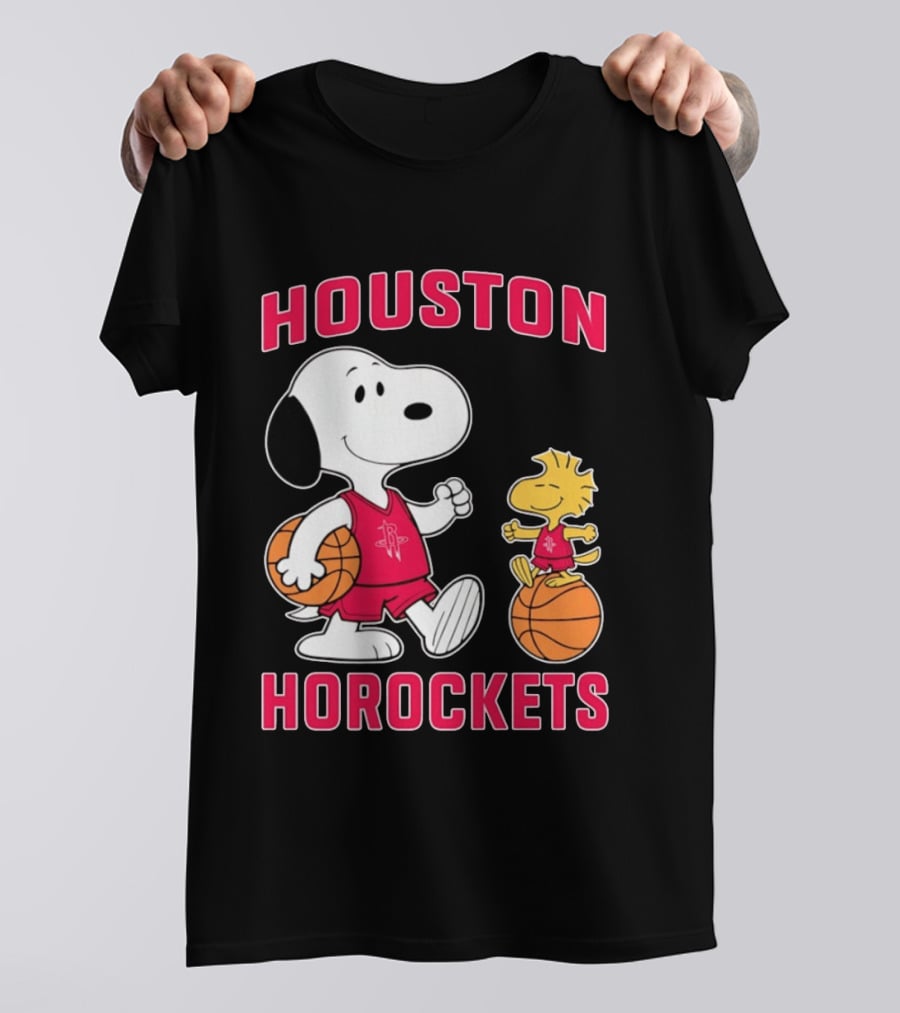 Snoopy Woodstock Houston Rockets Basketball Team T-Shirt