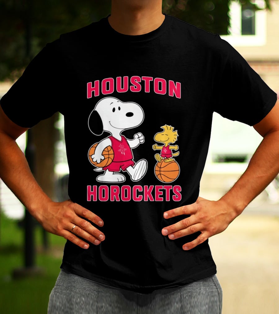 Snoopy Woodstock Houston Rockets Basketball Team T-Shirt