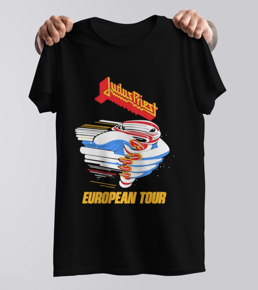 Judas Priest Turbo European Tour 1986 Vintage Album Cover T-Shirt