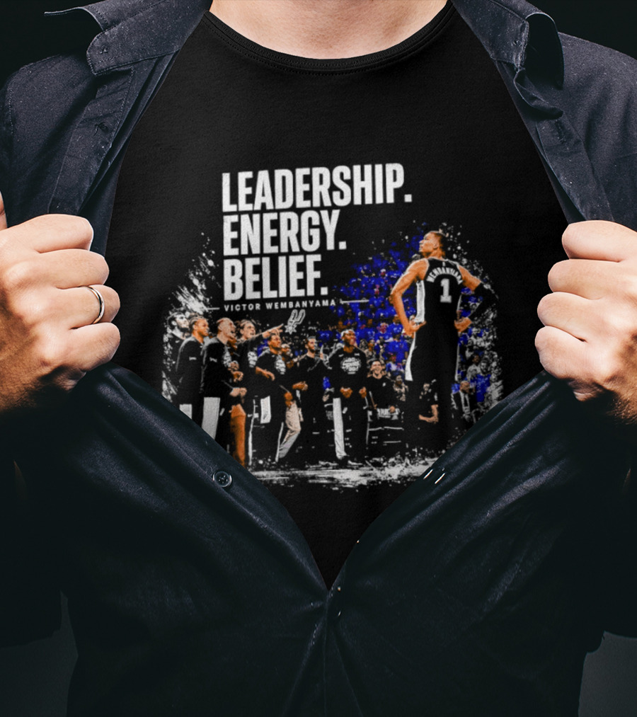 Leadership Energy Belief Victor Wembanyama San Antonio Spurs T-Shirt