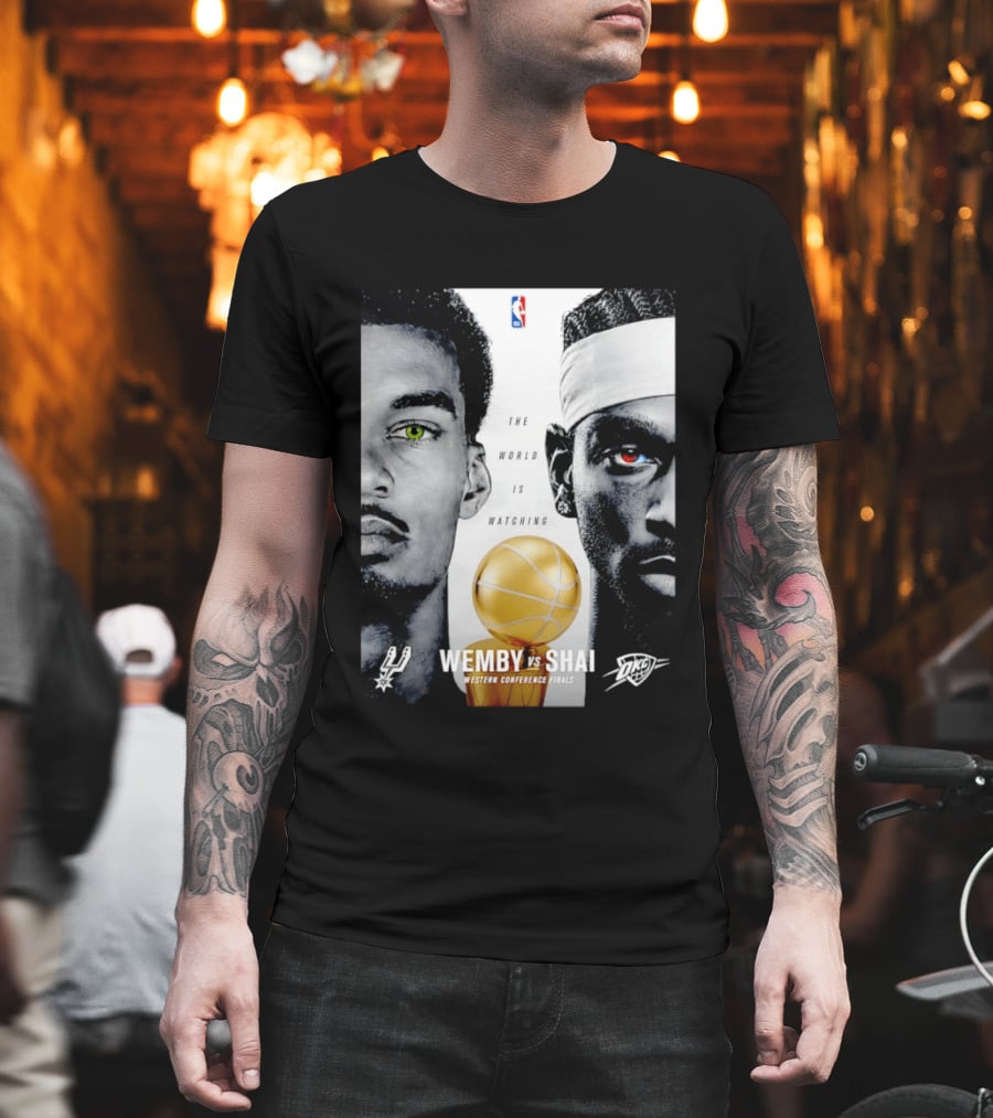 NBA Wemby Vs Shai Western Conference Finals The World Is Ing Spurs Thunder T-Shirt