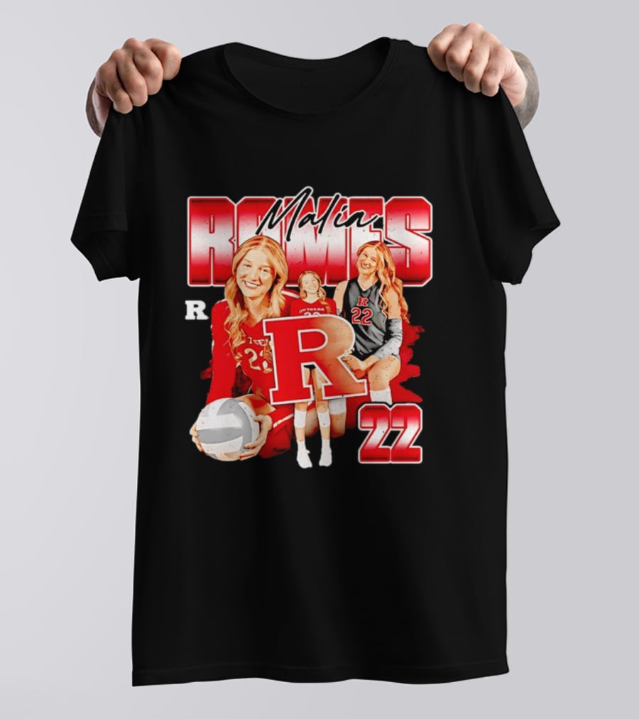 Malia Romes 22 NCAA Women's Volleyball Rutgers Team T-Shirt