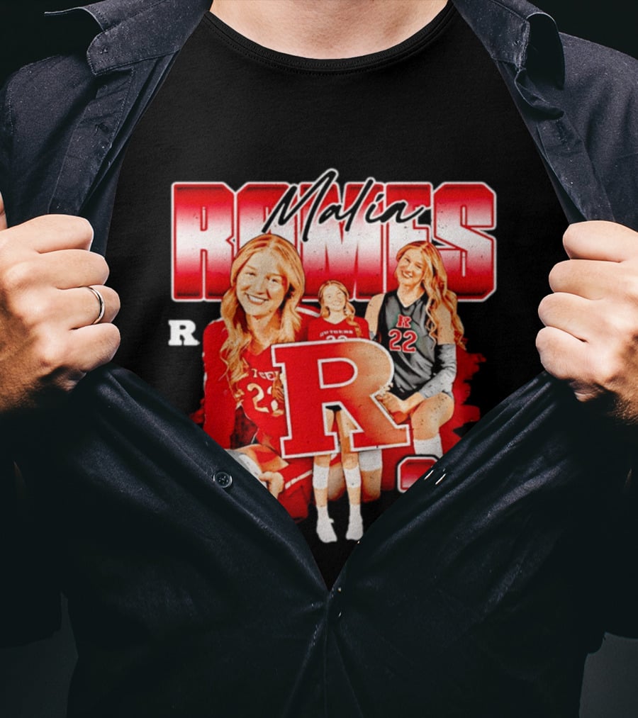 Malia Romes 22 NCAA Women's Volleyball Rutgers Team T-Shirt