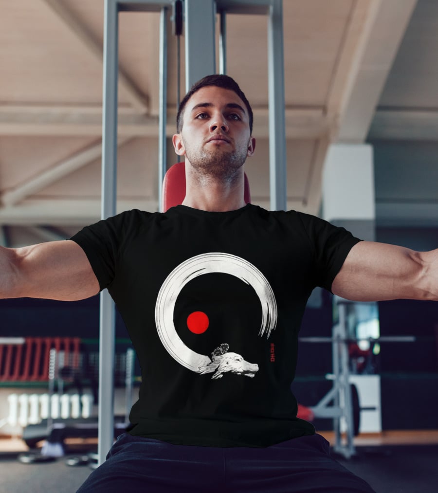 Never Ending Inks Atreyu Falkor The Neverending Story Japanese Enso Circle Red Dot T-Shirt