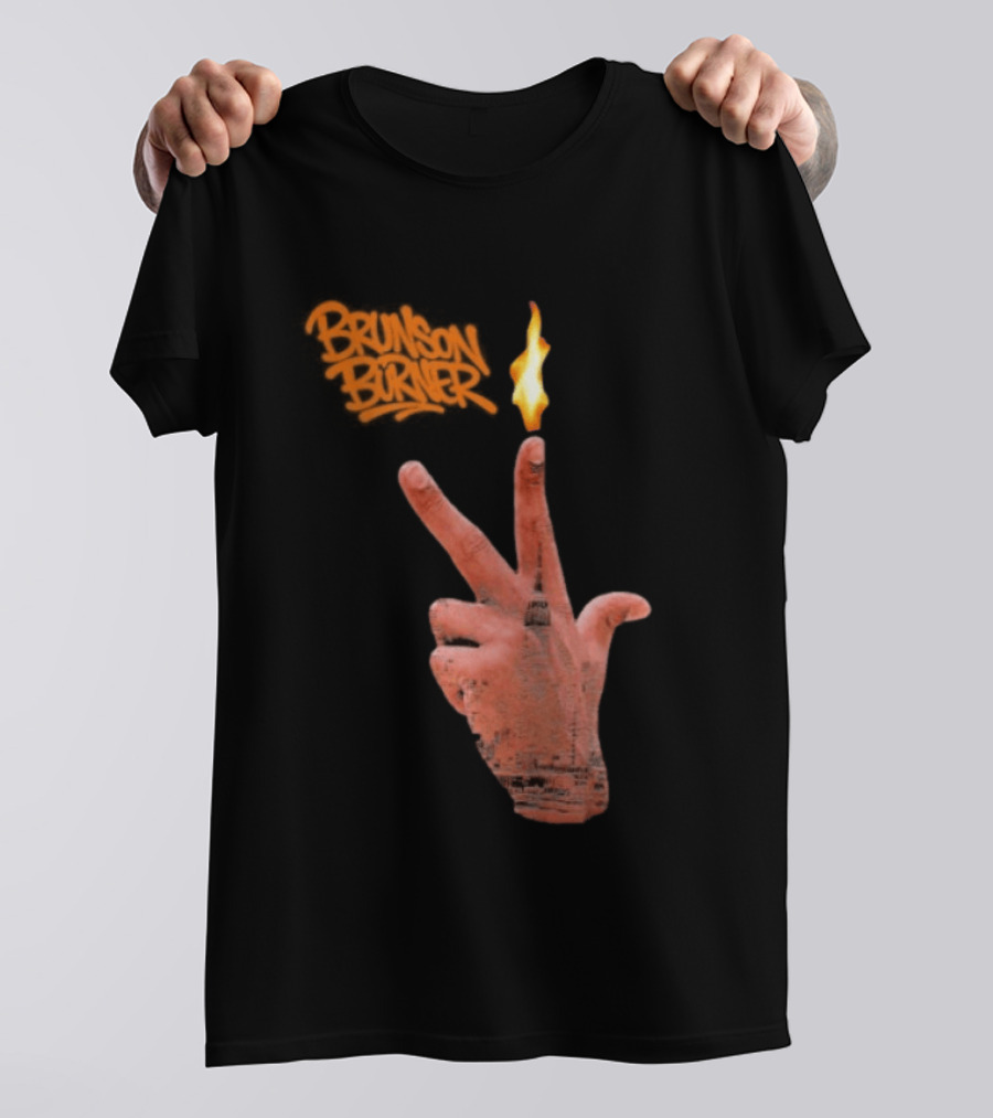 Brunson Burner Flame Hand New York Knicks Jalen Brunson T-Shirt