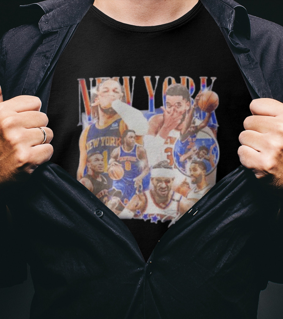 New York Knicks Jalen Brunson NBA Stars Collage T-Shirt