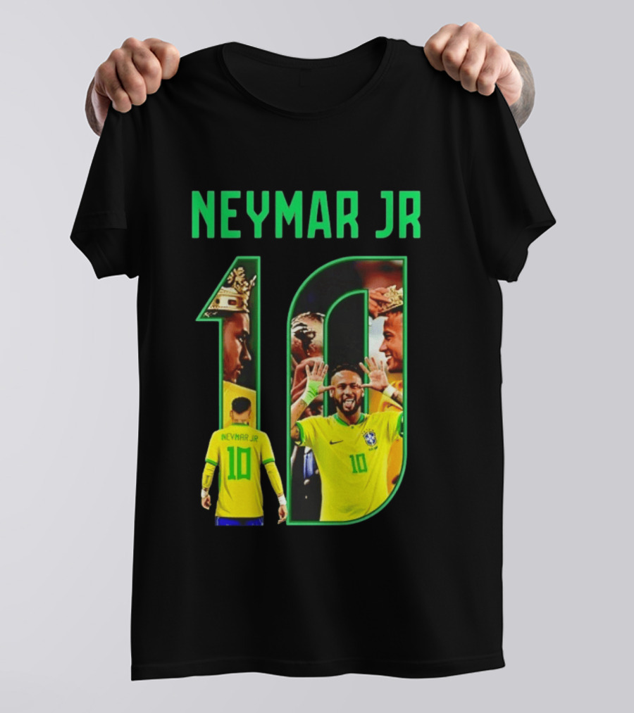 Neymar Jr 10 Brazil Soccer Iconic Celebration Images T-Shirt
