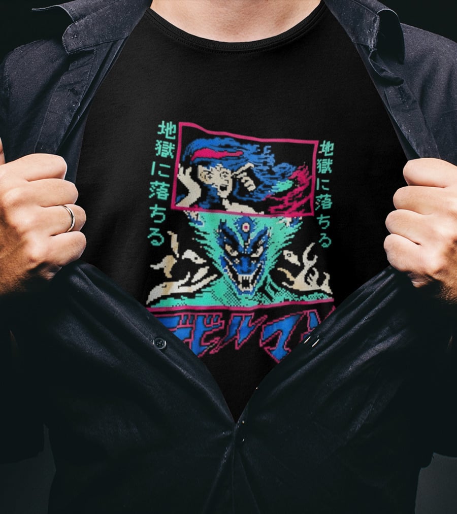 Devilman Go Nagai Pixel Art Retro Japanese T-Shirt