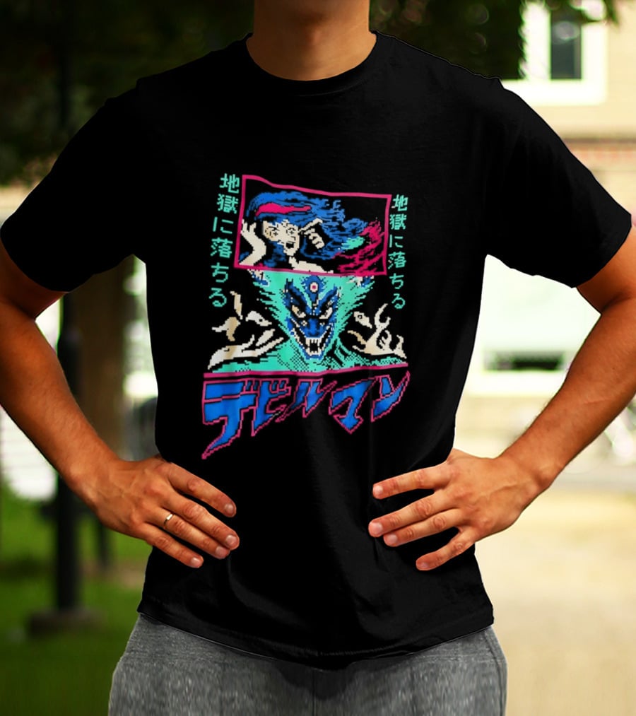 Devilman Go Nagai Pixel Art Retro Japanese T-Shirt