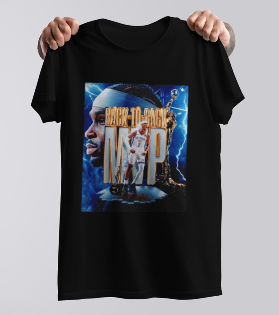 Shai Gilgeous Alexander Oklahoma City Back To Back MVP NBA Thunder T-Shirt