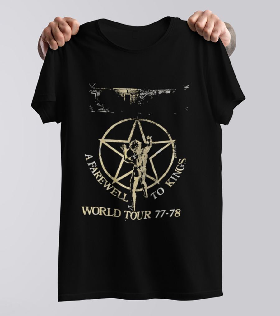 A Farewell To Kings World Tour 77 78 Pentagram T-Shirt