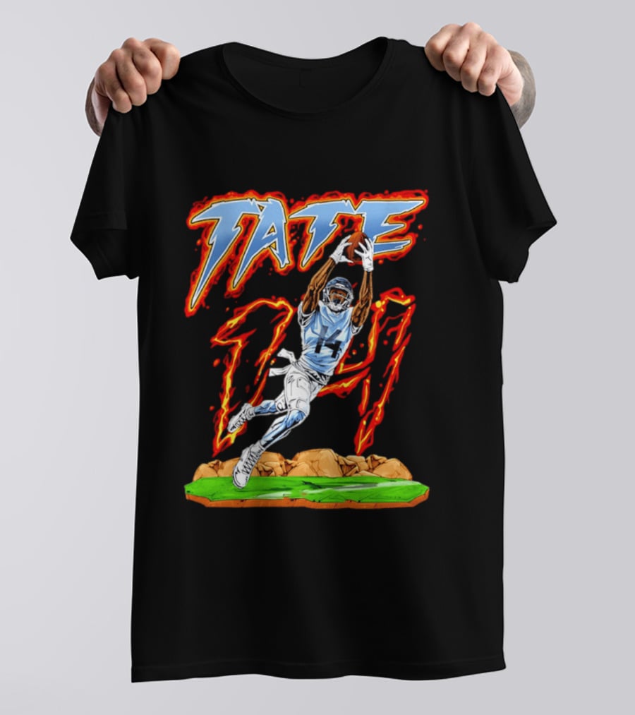 Tennessee Titans Carnell Tate Hand Drawn 17 Football T-Shirt