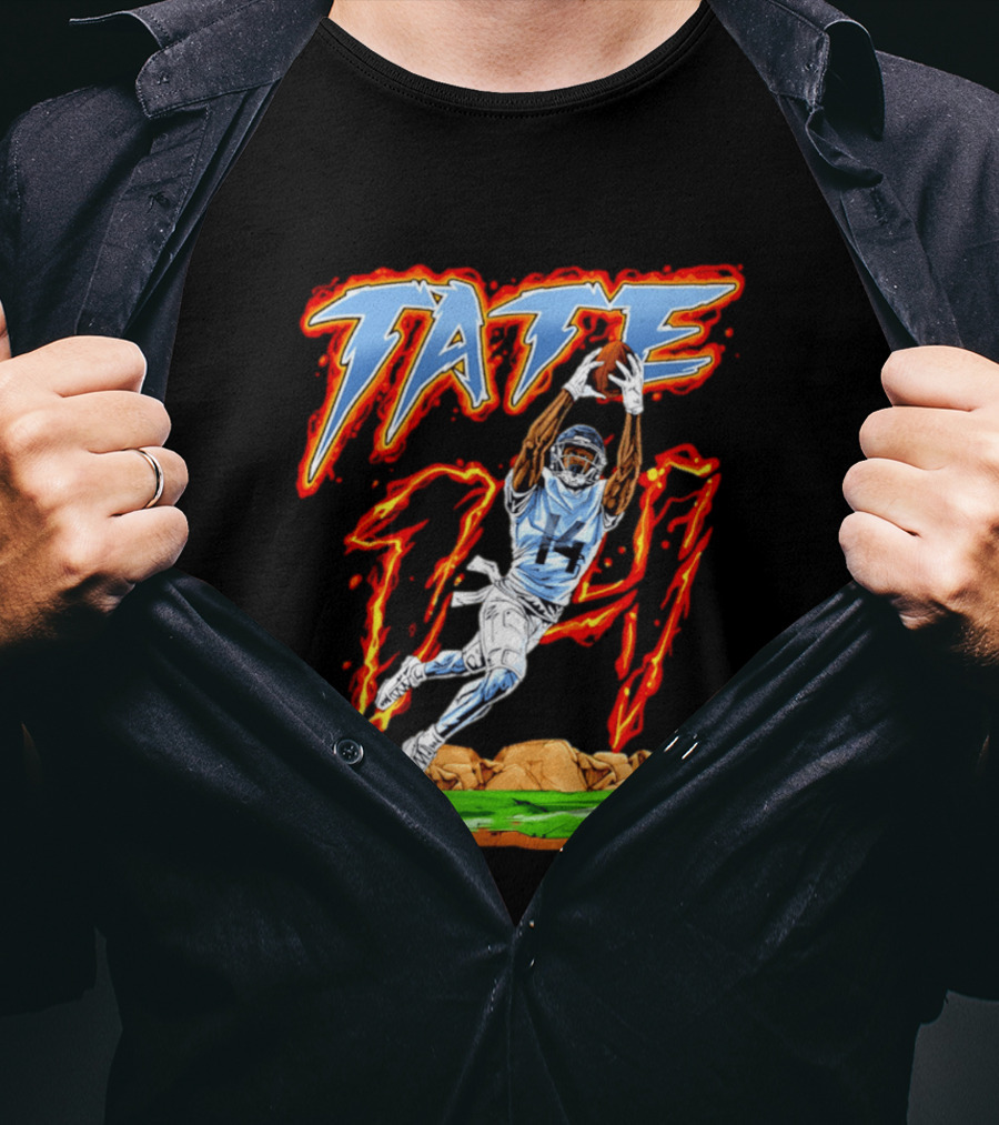 Tennessee Titans Carnell Tate Hand Drawn 17 Football T-Shirt