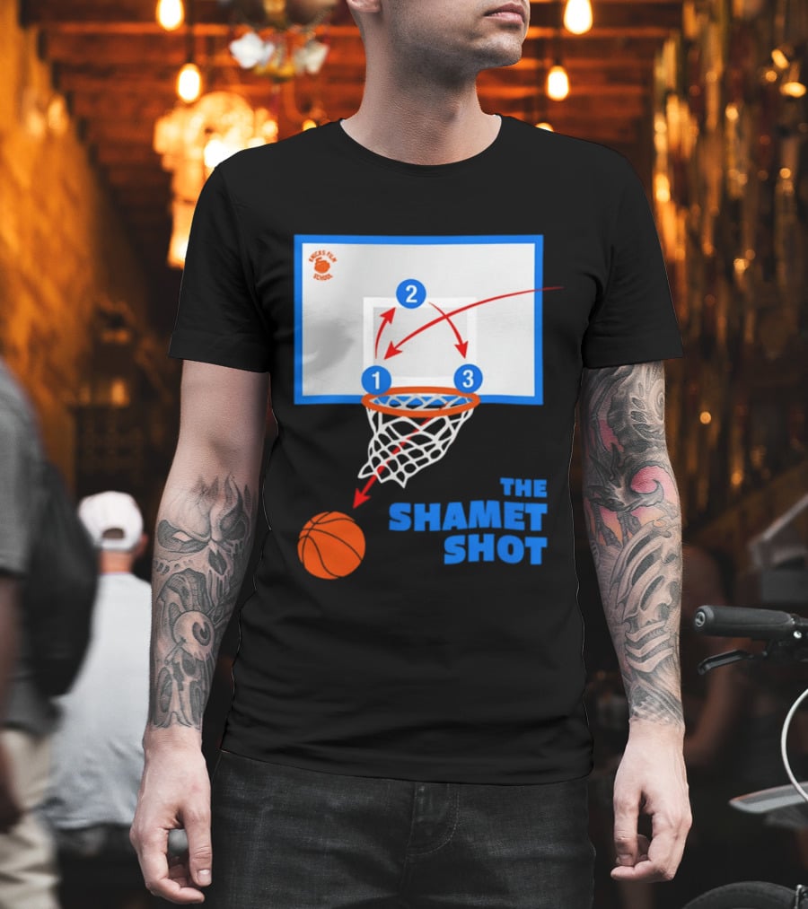 Knicks Fan School The Shamet Shot Diagram New York Knicks T-Shirt