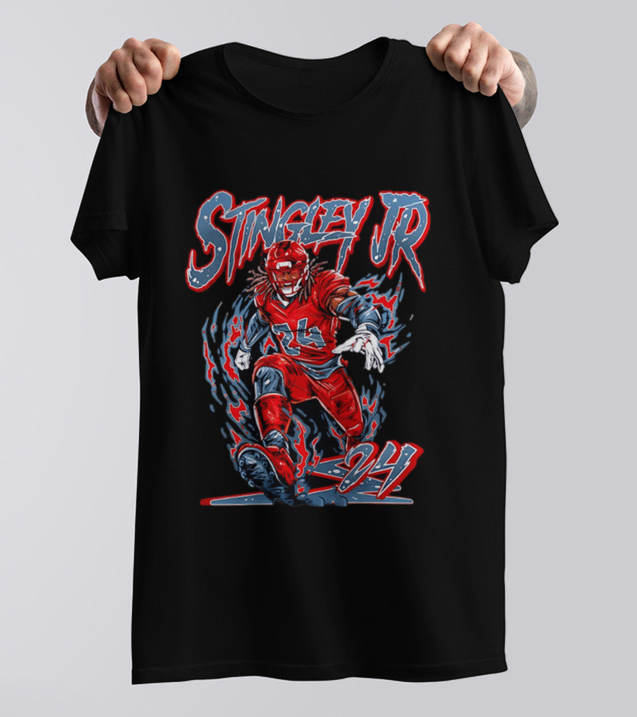 Houston Texans Stingley JR 24 Hand Drawn NFL Football T-Shirt