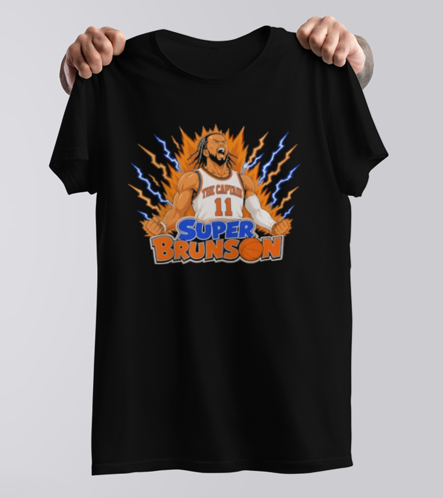 Super Brunson The Captain Jalen Brunson Dragon Ball Crossover Powered Up T-Shirt