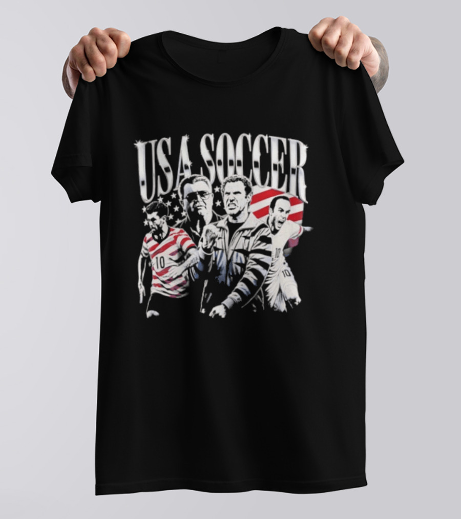 USA Soccer 2026 Red And White Stripes With Stars T-Shirt