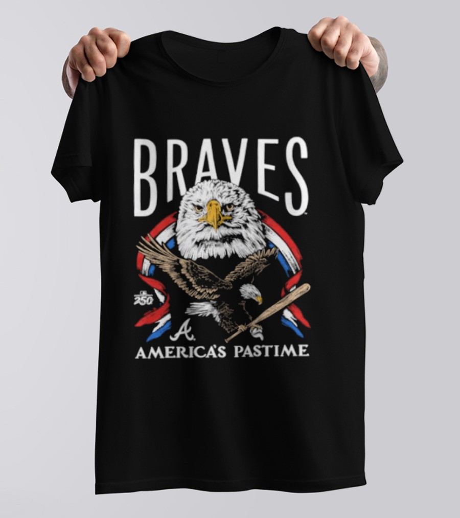 Braves Bald Eagle America's Pastime 250th Celebration T-Shirt