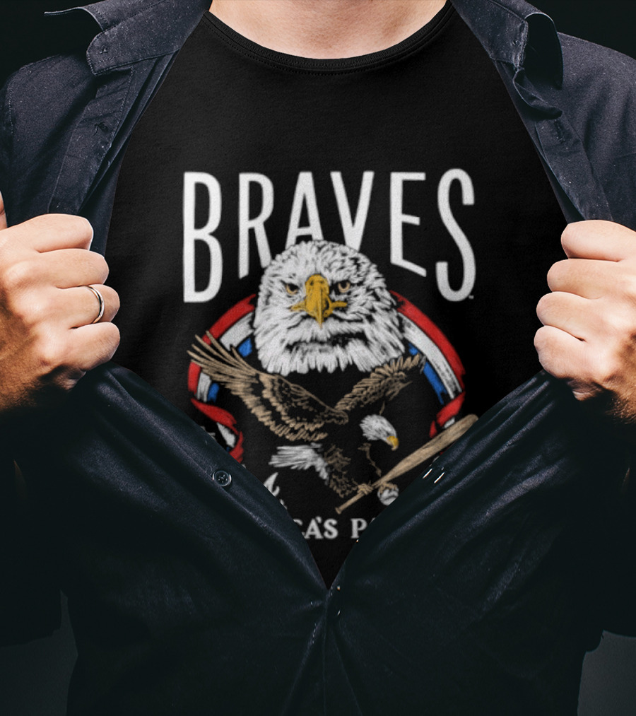 Braves Bald Eagle America's Pastime 250th Celebration T-Shirt