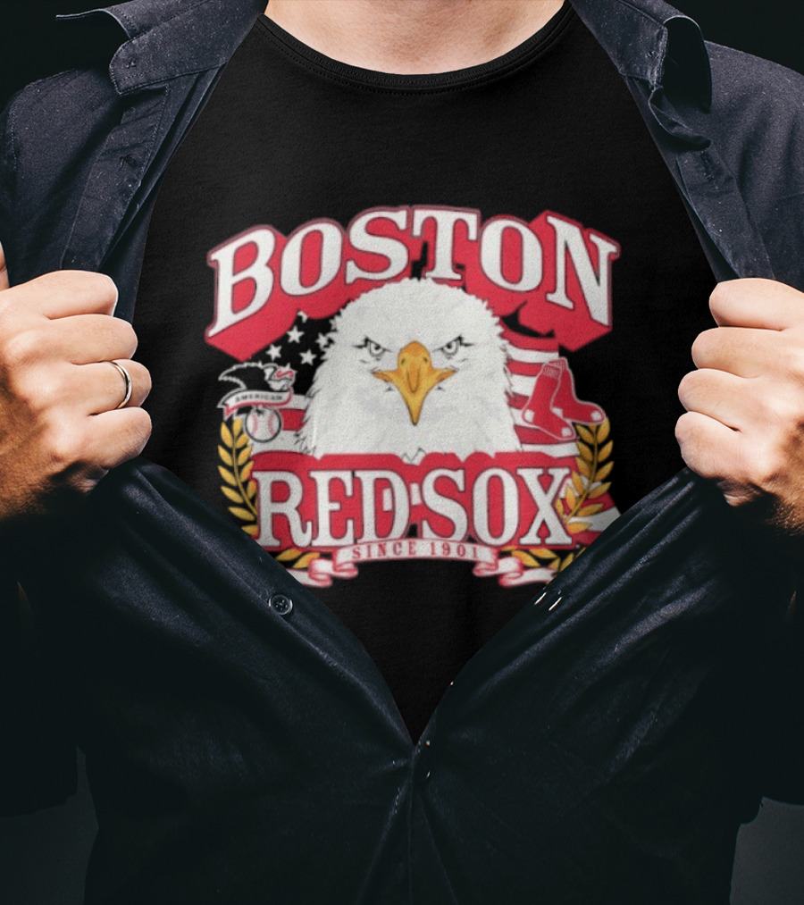 Boston Red Sox American League Eagle Patriotic Celebration Since 1901 T-Shirt