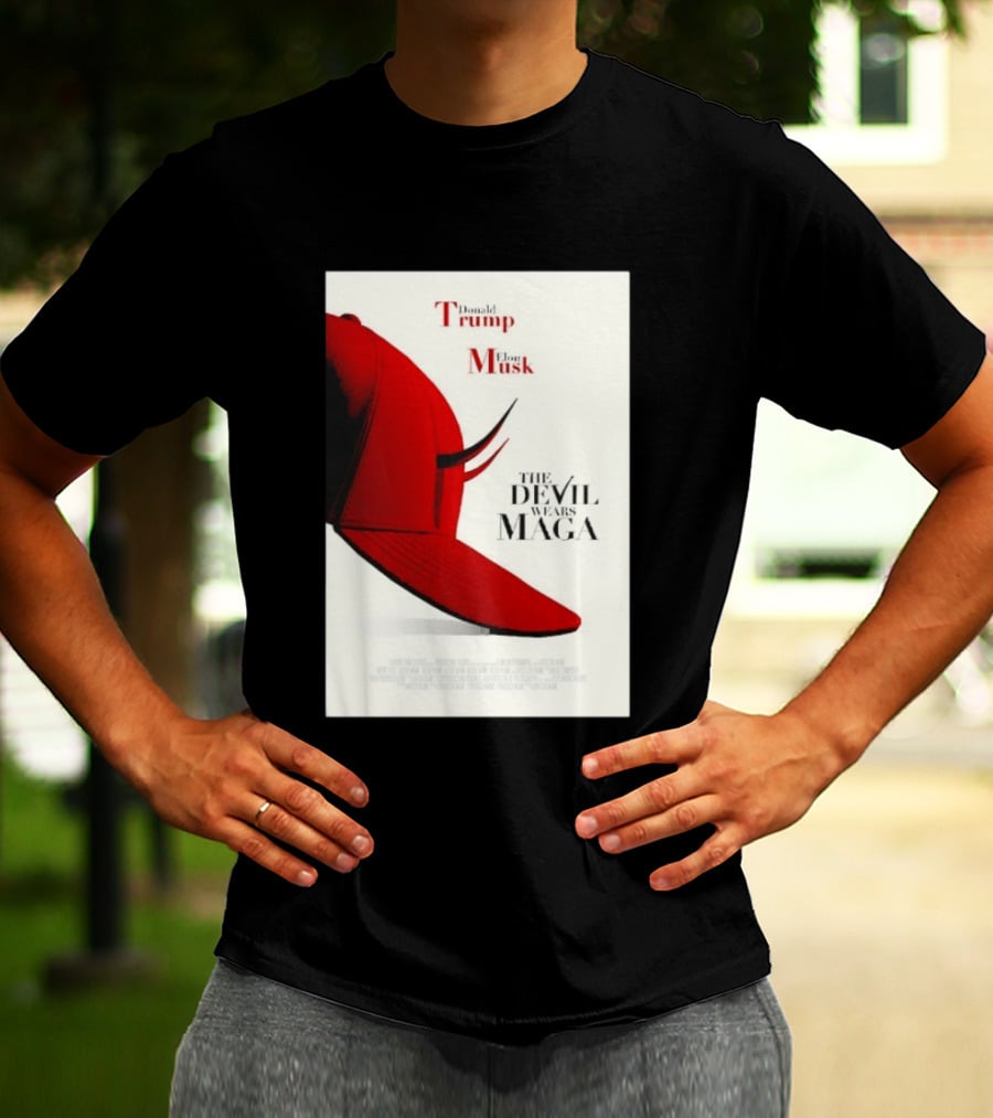 Donald Trump Elon Musk The Devil Wears MAGA Hat With Horns T-Shirt