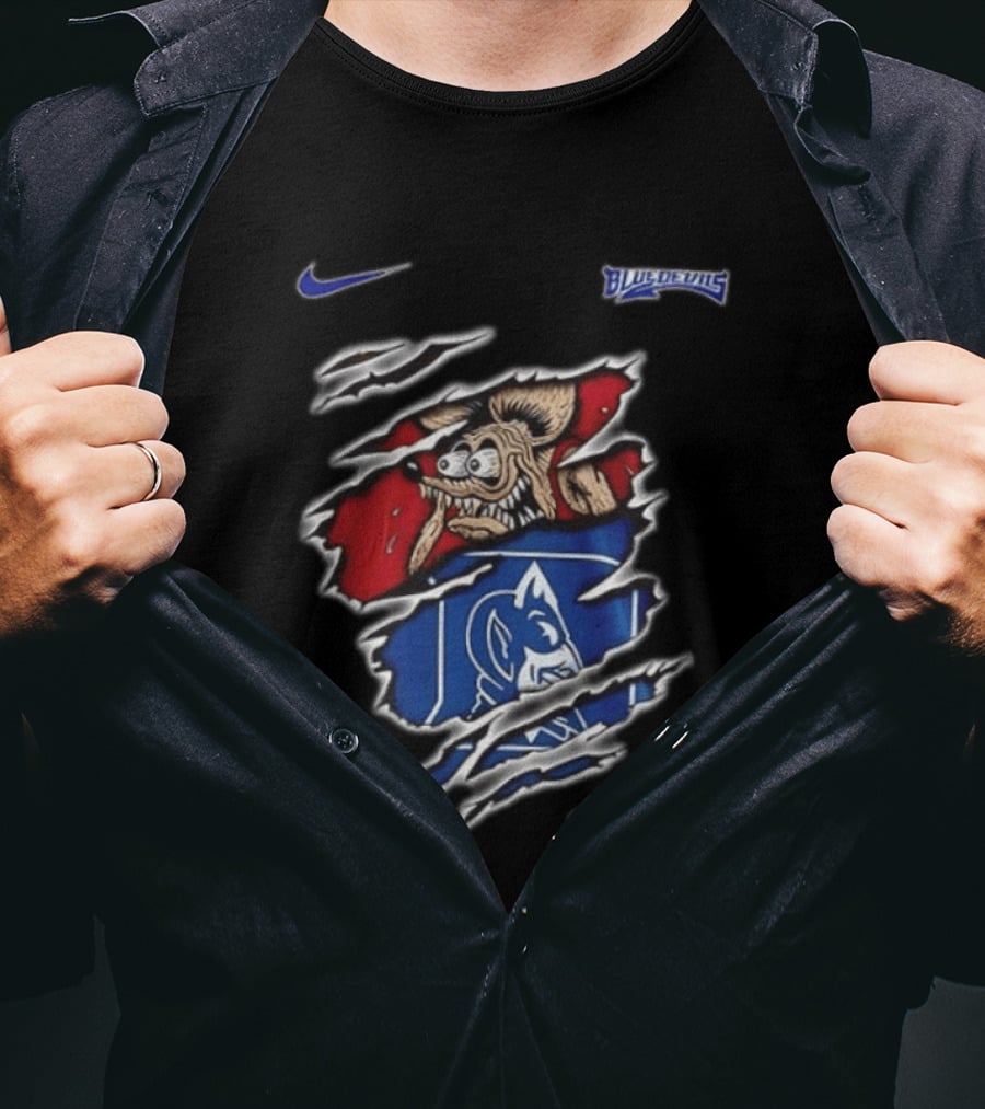 Nike Duke Blue Devils NCAA Rat Fink Built To Not Bow Blue Devils T-Shirt
