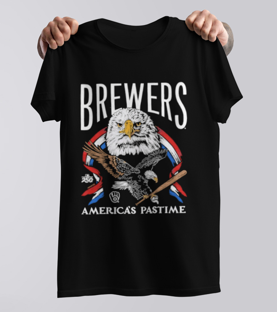 Milwaukee Brewers America's Pastime 250th Celebration Bald Eagle T-Shirt