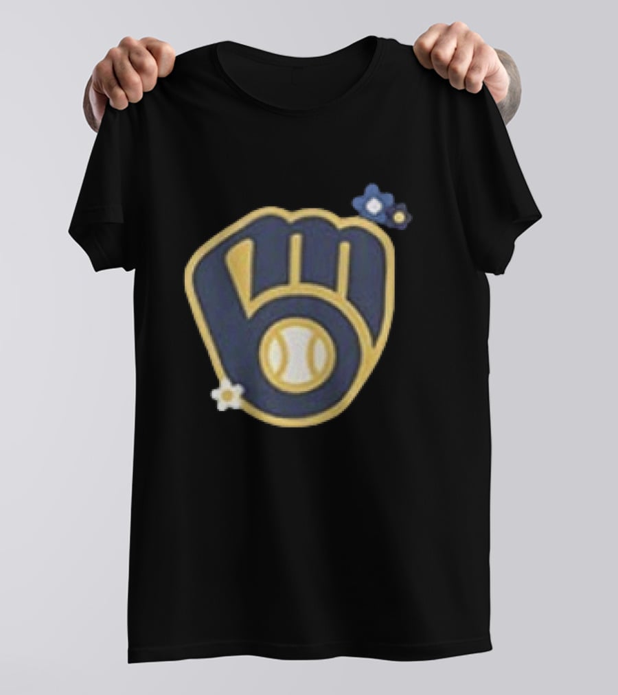 Milwaukee Brewers Flowers MLB 2026 Two Sided Baseball T-Shirt