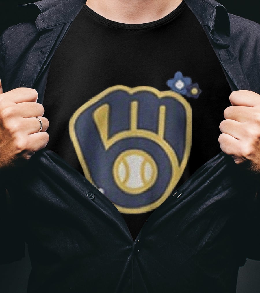 Milwaukee Brewers Flowers MLB 2026 Two Sided Baseball T-Shirt