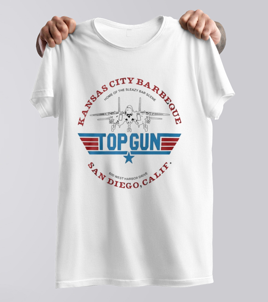 Kansas City Barbeque Top Gun Movie Filming Location San Diego Home Of The Sleazy Bar Scene T-Shirt