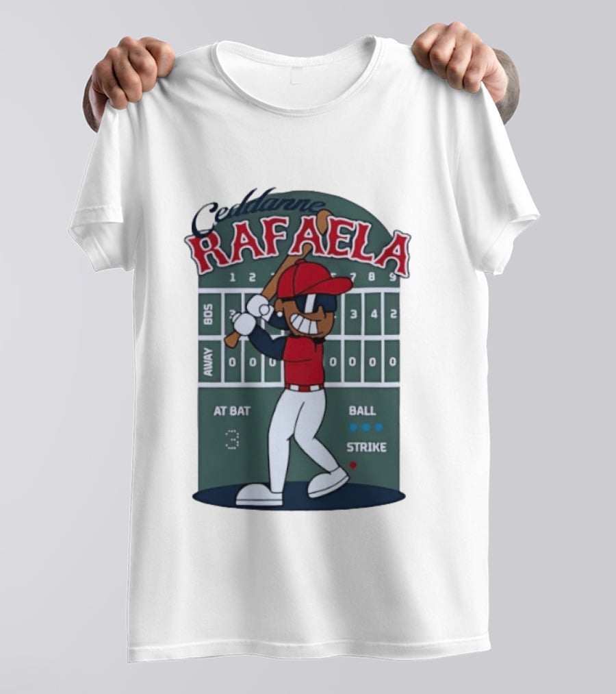 Ceddanne Rafaela Boston Red Sox MLB At Bat Scoreboard T-Shirt