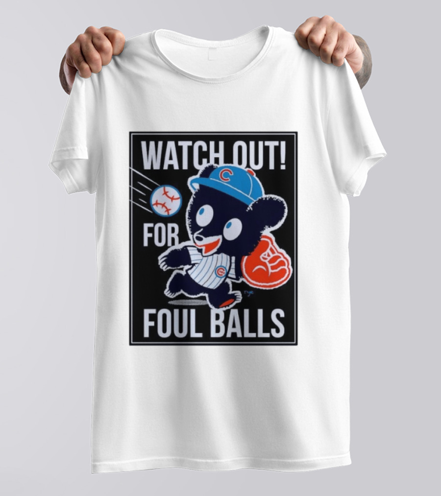 Out For Foul Balls Chicago Cubs Clark The Cub MLB T-Shirt