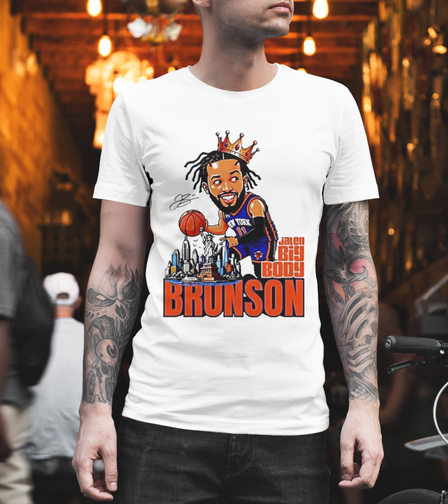 Jalen Brunson New York Knicks Big Body King 2026 Basketball Star With Crown And Skyline T-Shirt