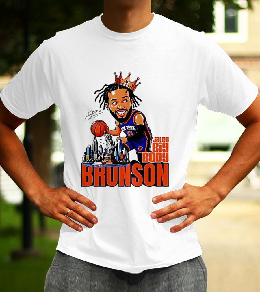 Jalen Brunson New York Knicks Big Body King 2026 Basketball Star With Crown And Skyline T-Shirt