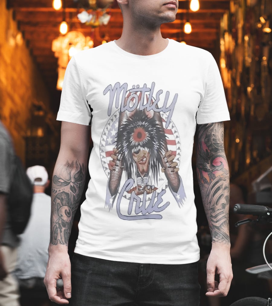 Mötley Crüe Tyler America 1989 Copyright Inc Vintage Style Rock Band Tour T-Shirt