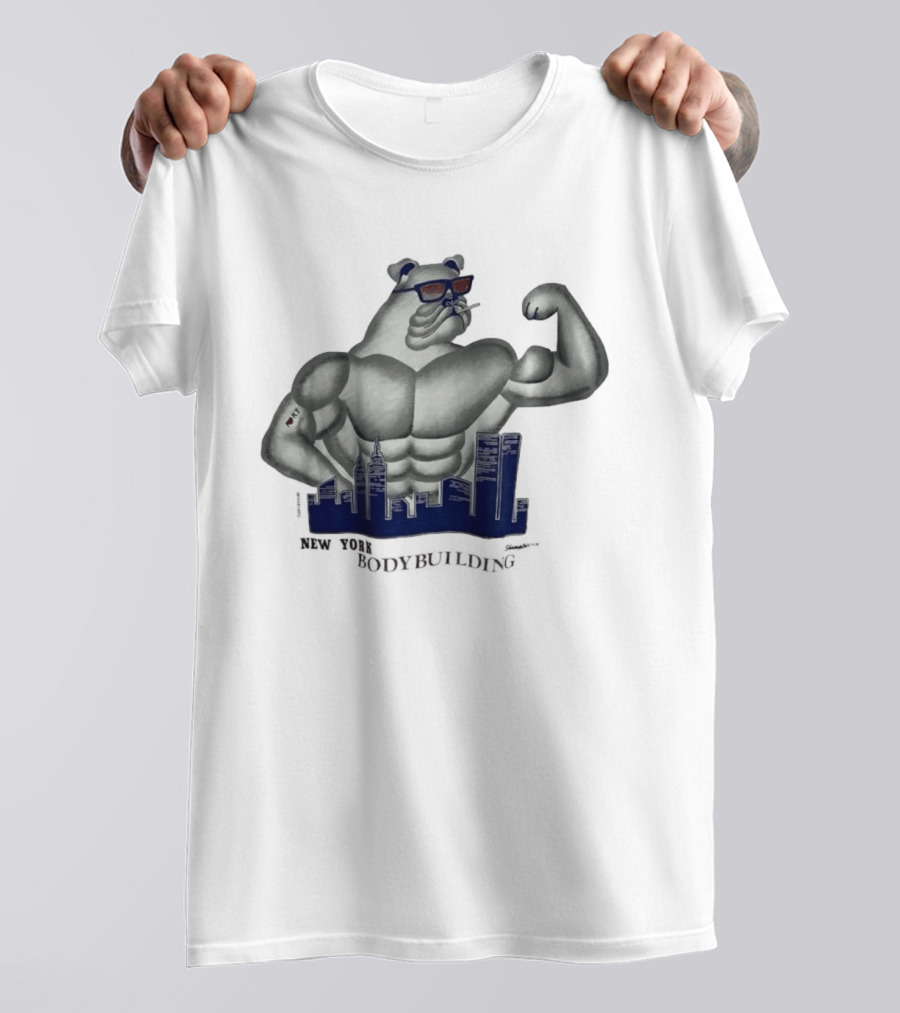 New York Bodybuilding Buff Bear Cityscape NYC T-Shirt