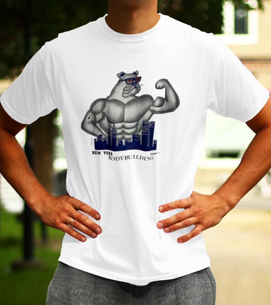 New York Bodybuilding Buff Bear Cityscape NYC T-Shirt