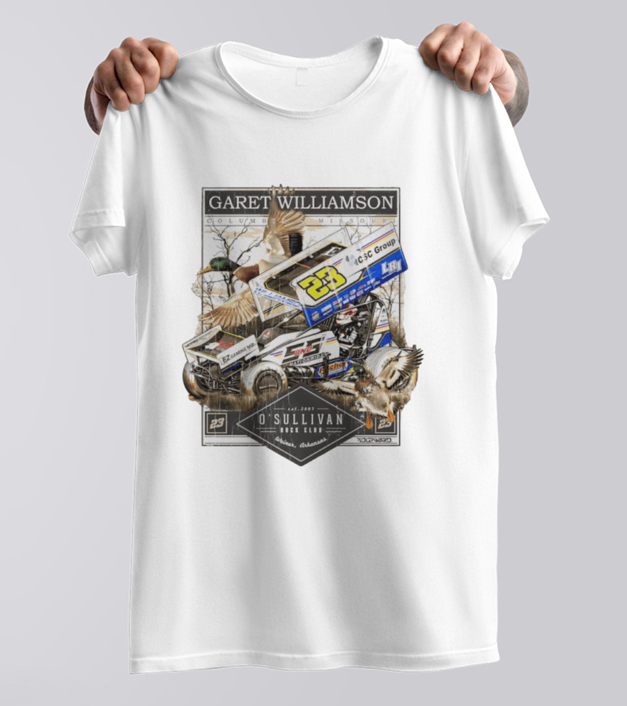 Garet Williamson Sprint Car Racing O'Sullivan Duck Club Arkansas Columbia Missouri 23 Racing T-Shirt