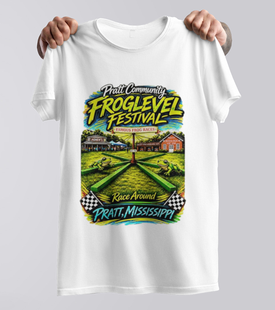 Pratt Community Froglevel Festival Famous Frog Races Race Around Pratt Mississippi T-Shirt