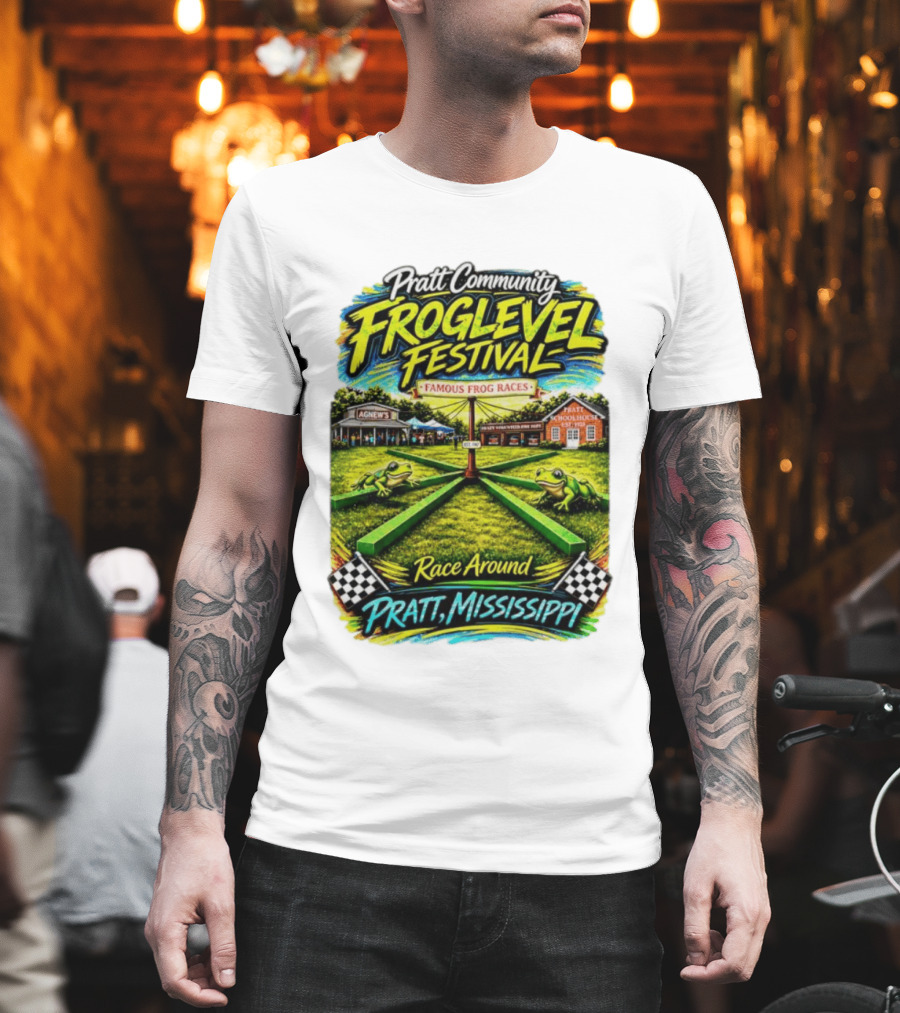 Pratt Community Froglevel Festival Famous Frog Races Race Around Pratt Mississippi T-Shirt