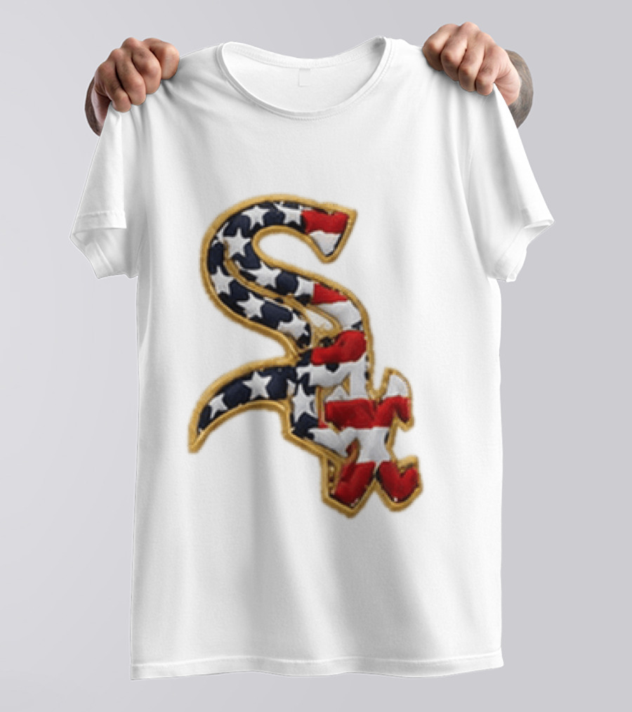 America 250th Anniversary White Sox Hat Patriotic Stars And Stripes T-Shirt